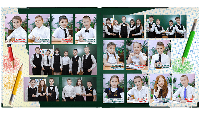 Выпускной альбом «Взлёт». Альбом -  фотокнига для  первоклассников и выпускников 4 классов.  Классическая  фотокнига.