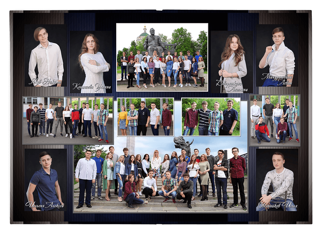 Школьные выпускные фотоальбомы. Выпускные фотоальбомы для старшеклассников. Фотокнига - фотоальбом для выпускников школ. Фотольбом "Синий"
