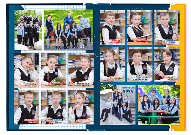 Выпускной альбом «Школьник». Альбом -  фотокнига для  первоклассников и выпускников 4 классов.  Классическая фотокнига и полиграфический альбом.